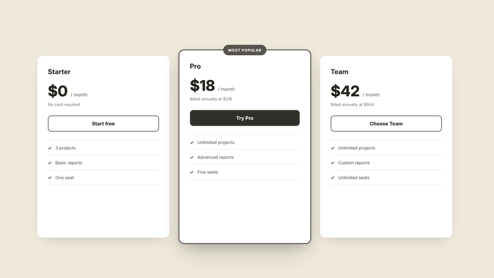 Pricing Table illustration