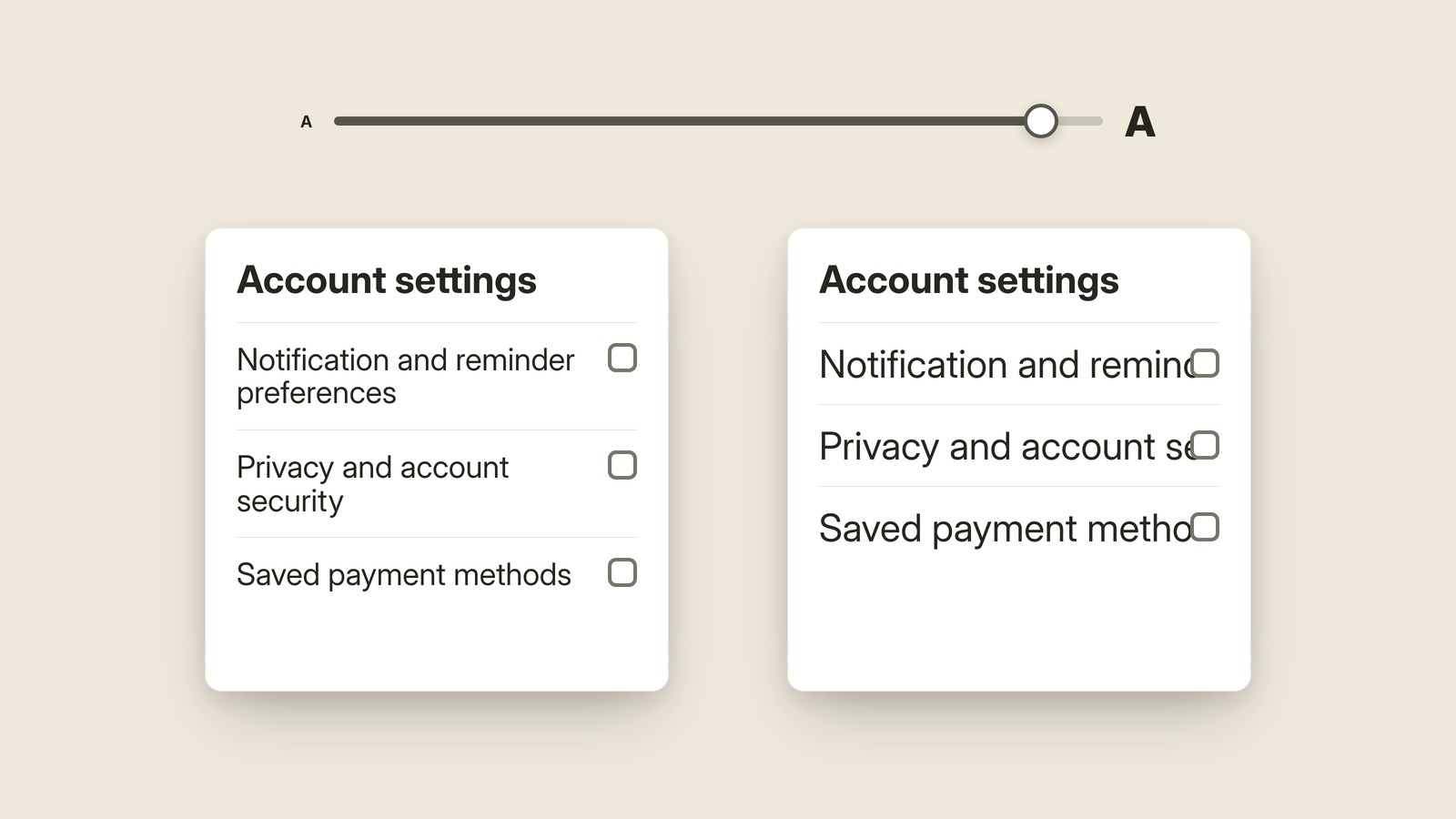 Text Scaling illustration